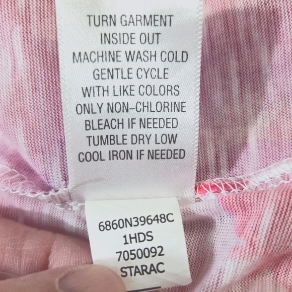 One World Live And Let Live Embellished Layered Pink Floral Blouse Pre-Owned - Picture 12 of 12